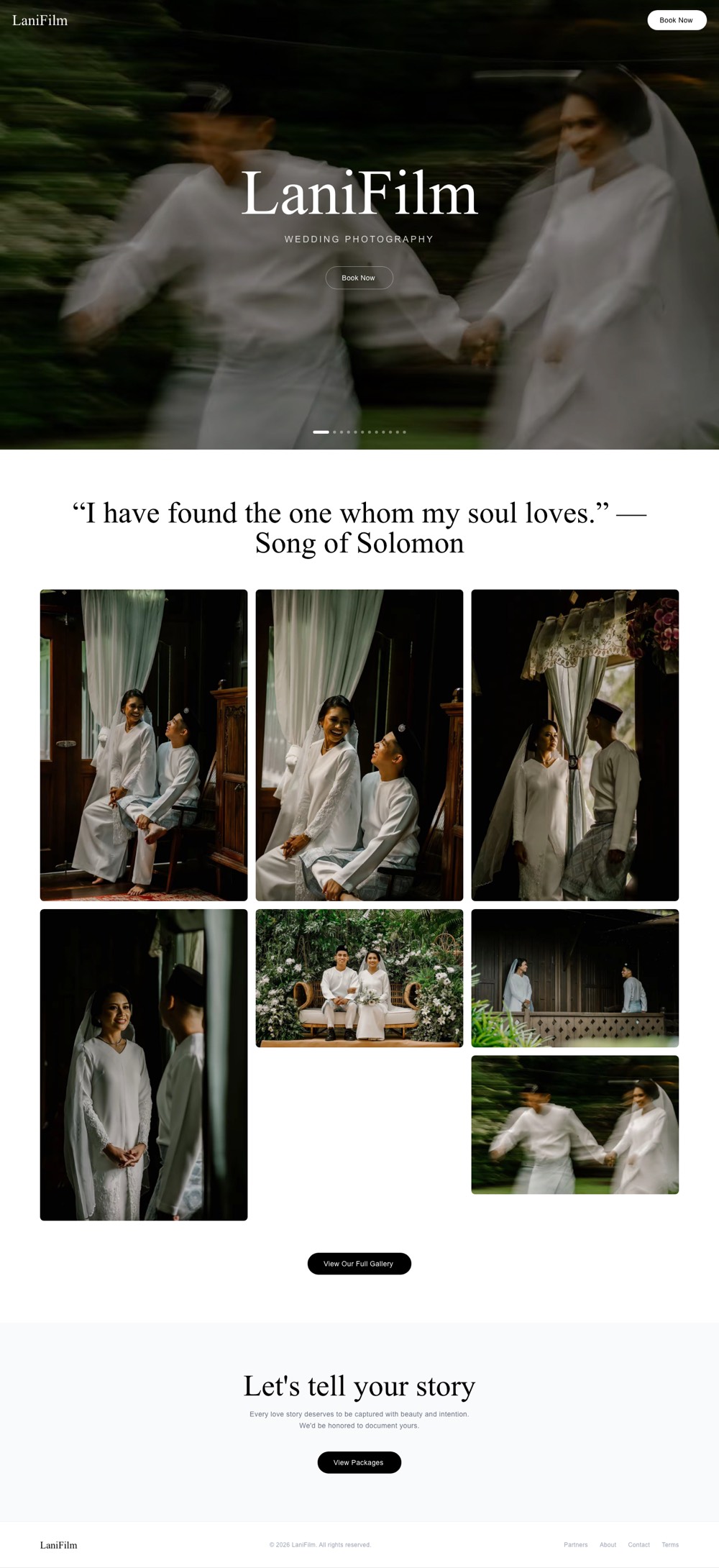 LaniFilm wedding photography home page