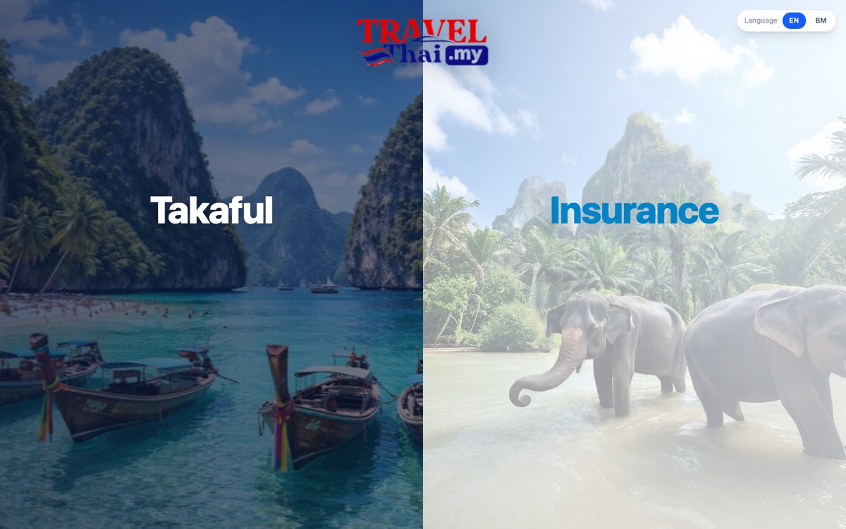 TravelThai split home page for takaful and insurance